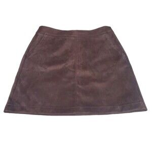 Ann Taylor Loft Brown Faux Suede Skirt Size Small With Pockets NWT New w/ Tags